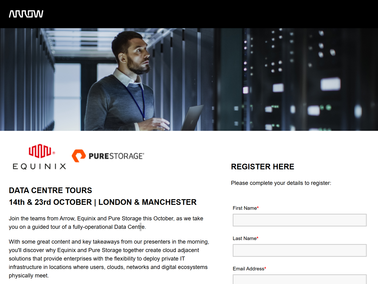 >Book on the data centre tour